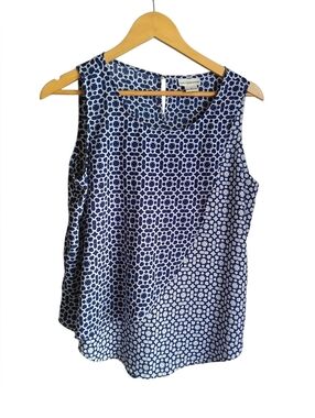 Liz Claiborne Blue Design Shortsleeve Shirt Size Medium